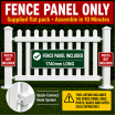 Picket Fence 1740 wide x 990 high **Pickup** Temporary PVC Polymer Event Fencing - Portable