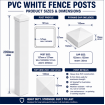 PVC Posts - 2350mm long - 127x127mm - White Polymer
